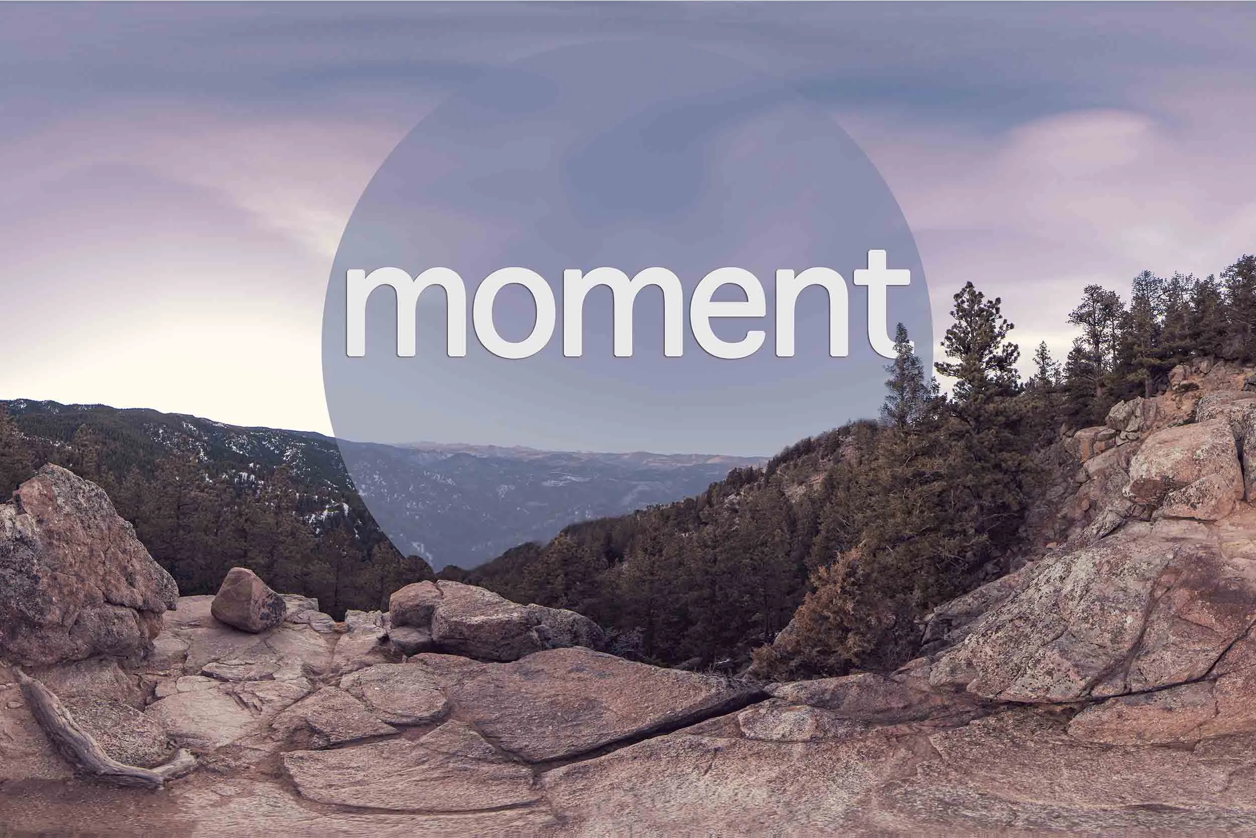 A serene 3D nature scene from the Moment VR mindfulness app
